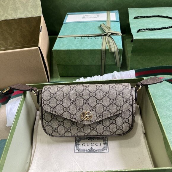 Gucci Ophidia pochette Gray and Green Crossbody Bag - Picture 1 of 8